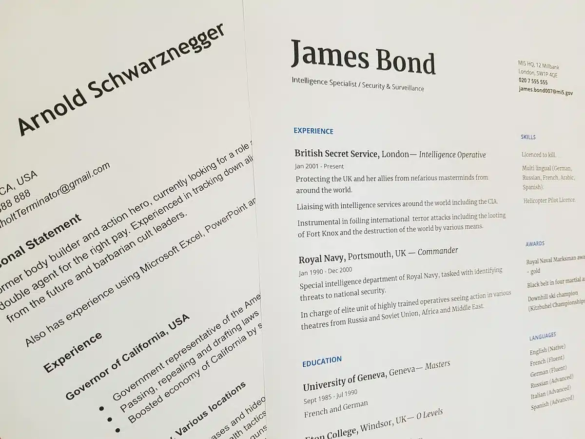 En-tête de CV professionnel avec titre adapté au poste et coordonnées claires